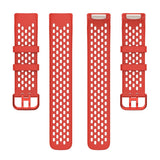 Fitbit Charge 6 / 5 Silikonarmband med Hål - Röd