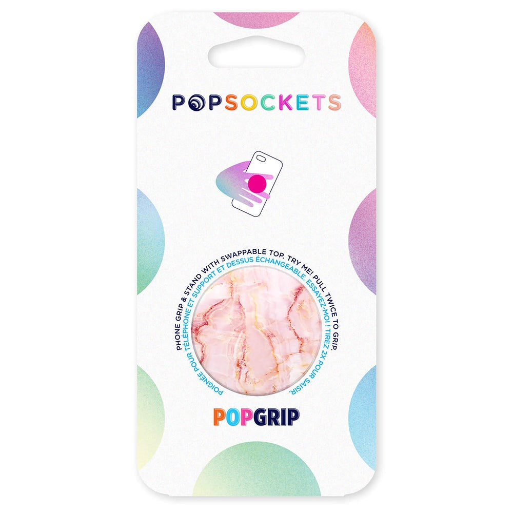 PopSockets PopGrip Avtagbart Grepp med Stativfunktion - Rose Marble