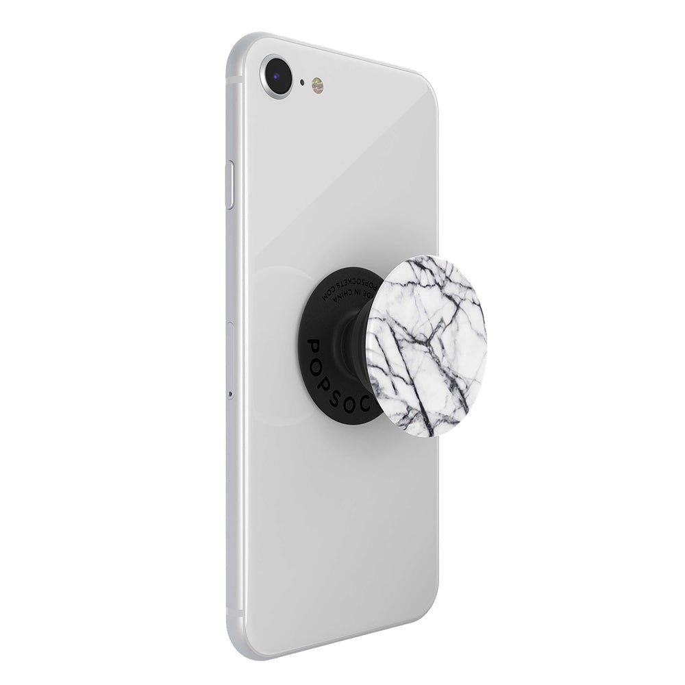 PopSockets PopGrip Avtagbart Grepp med Stativfunktion - Dove White Marble