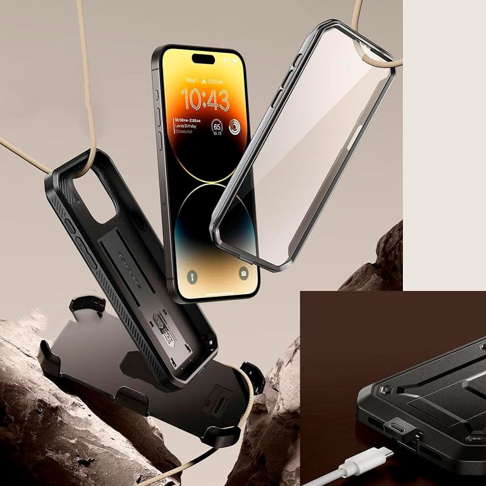 iPhone 15 Pro SUPCASE Unicorn Beetle Pro Tåligt Skal med Skärmskydd - Svart