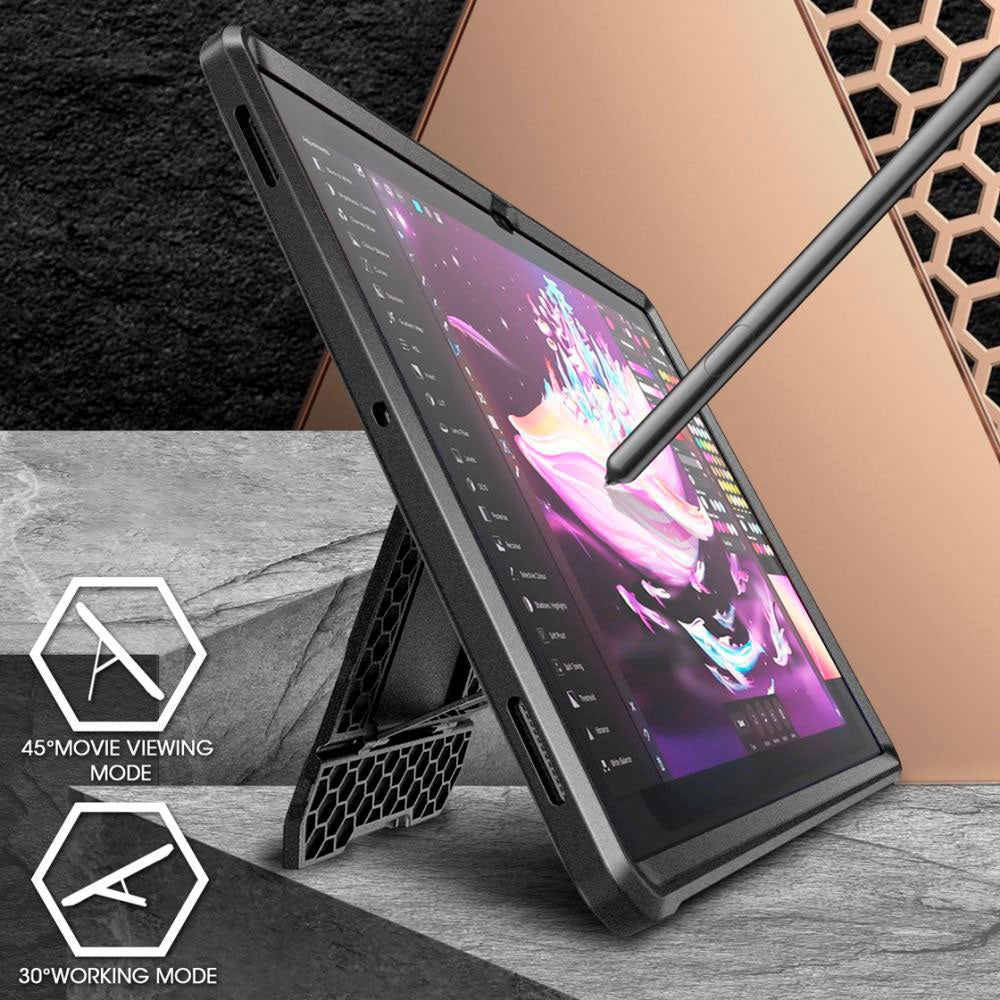 Supcase Samsung Galaxy Tab S8 Ultra Unicorn Beetle Pro Tåligt Skal med Skärmskydd - Svart