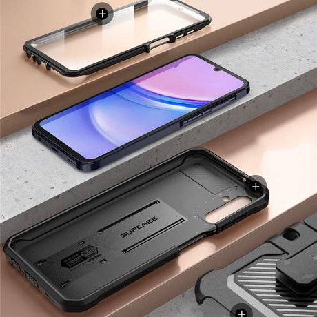 Samsung Galaxy A15 / A15 (5G) SUPCASE Unicorn Beetle Pro Skal med Skärmskydd - Svart