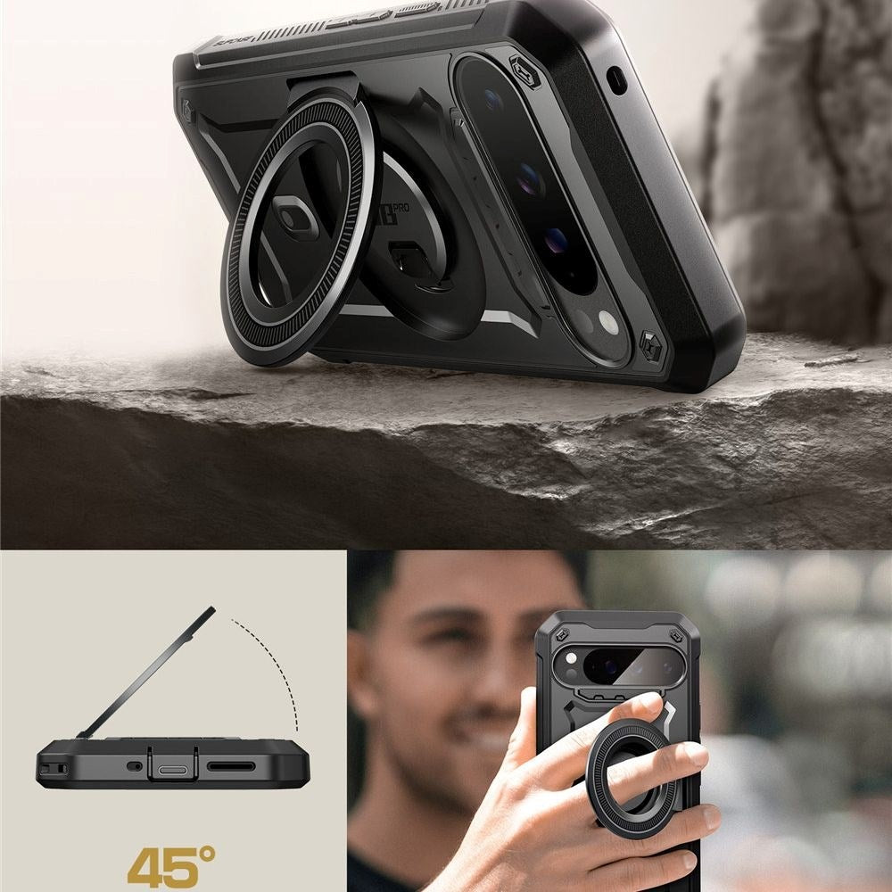 Supcase UB Pro Mag Magsafe Google Pixel 9 / 9 Pro - Extra Skyddsfodral med Kickstand - Svart