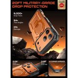 iPhone 17 Pro SUPCASE UB GRIB PRO MAG Skal m. Skärmskydd - MagSafe Kompatibel - Genomskinlig / Orange