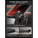 Samsung Galaxy S26 Ultra SUPCASE Unicorn Beetle Pro Skal m. 2x Härdat Skärmskyddsglas – Svart