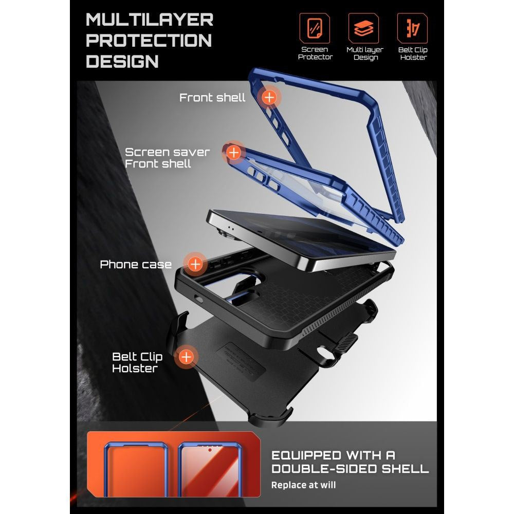 Samsung Galaxy S26 Ultra SUPCASE Unicorn Beetle Pro Mag Skal m. 2x Frontram - MagSafe Kompatibel - Blå