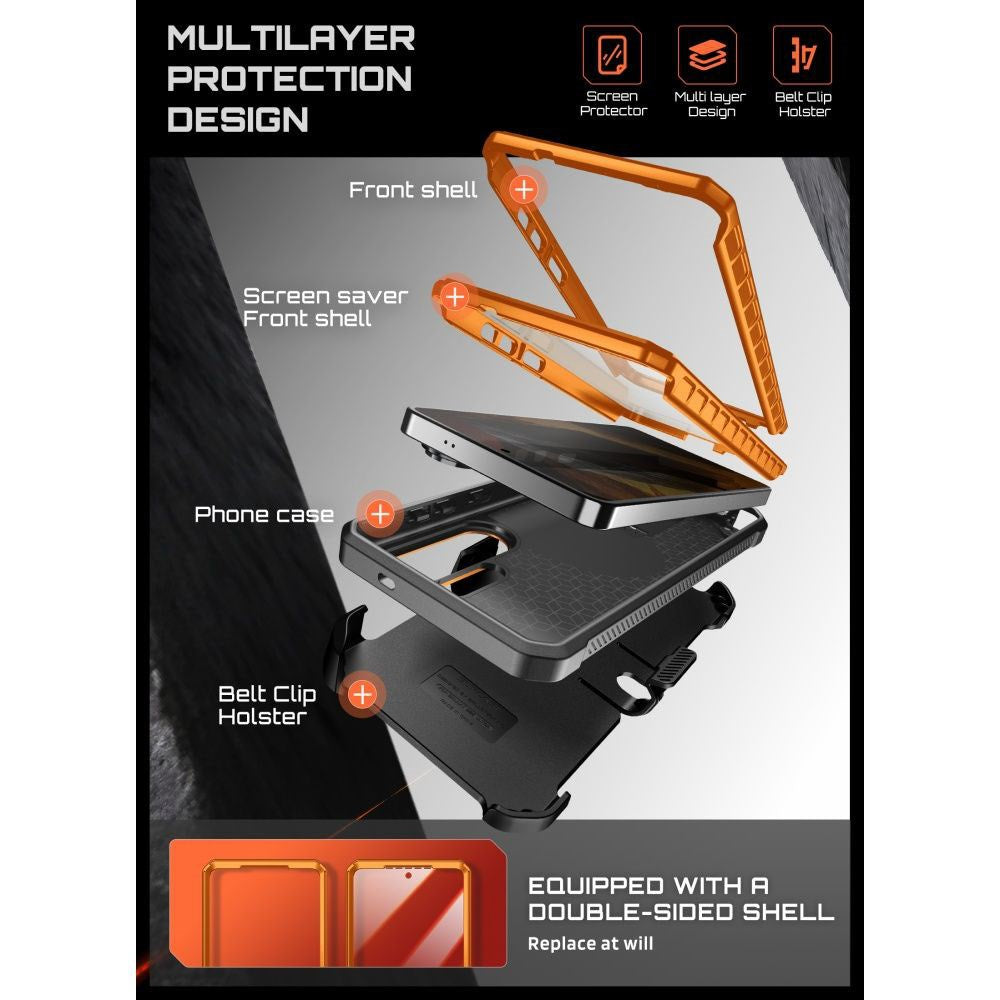 Samsung Galaxy S26 Ultra SUPCASE Unicorn Beetle Pro Mag Skal m. 2x Frontram - MagSafe Kompatibel - Orange