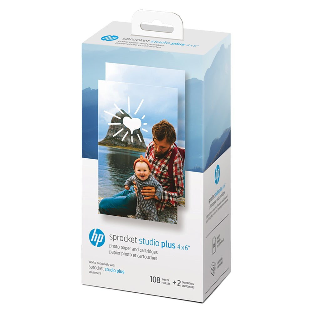 HP Sprocket Studio Plus Fotopapper och Bläckpatroner 10 x 15 cm - 108 Pack