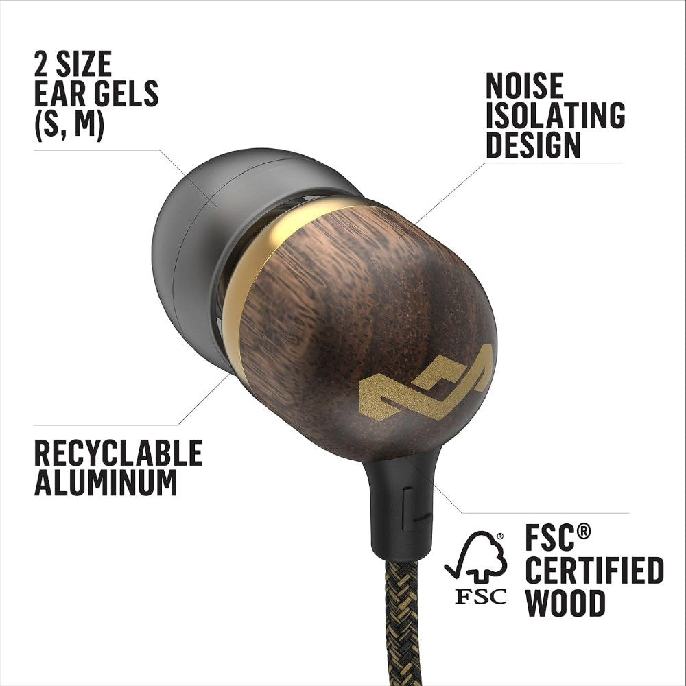 House of Marley Smile Jamaica Jackkontakt In-Ear Hörlurar - Brass