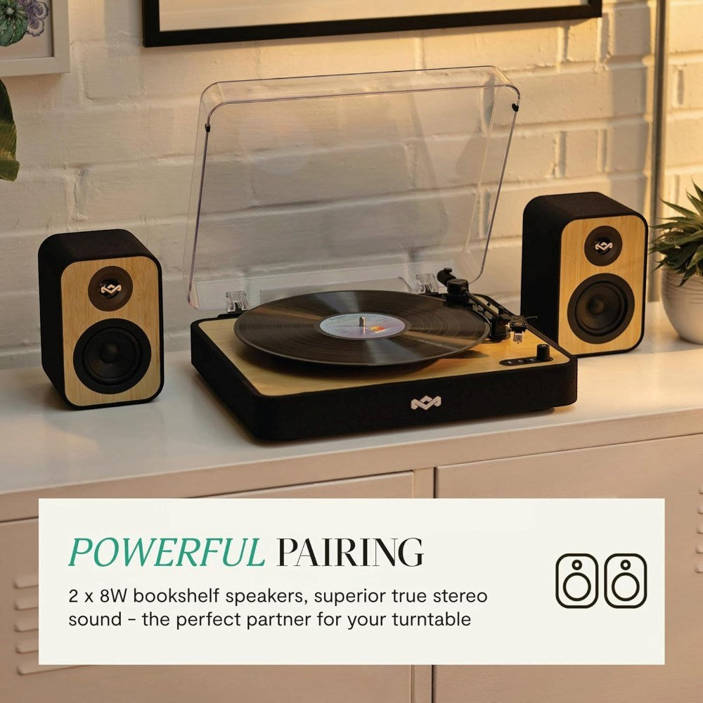 House of Marley Uplift Bookshelf Bluetooth Högtalare - Svart / Ljus Bambu