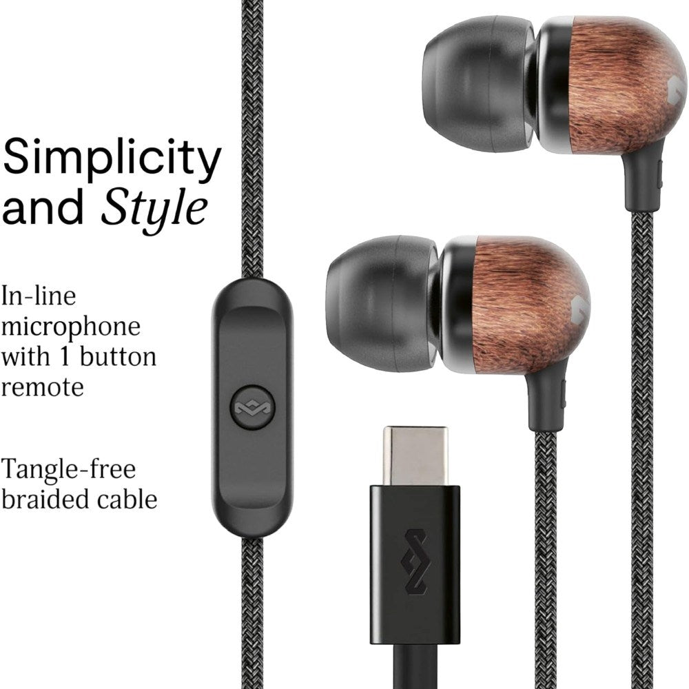 House of Marley Smile Jamaica USB-C In-Ear Hörlurar - Svart