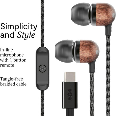 House of Marley Smile Jamaica USB-C In-Ear Hörlurar - Svart