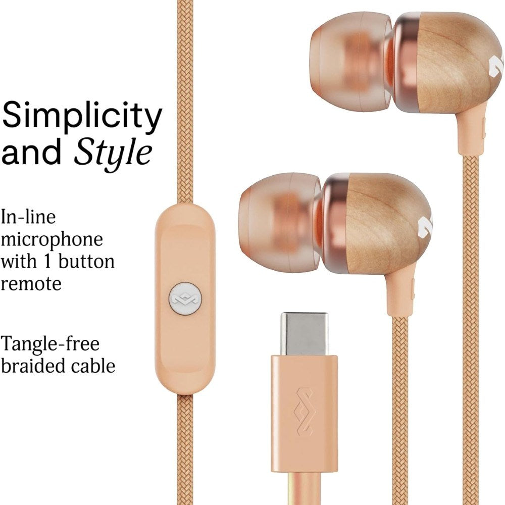 House of Marley Smile Jamaica USB-C In-Ear Hörlurar - Koppar