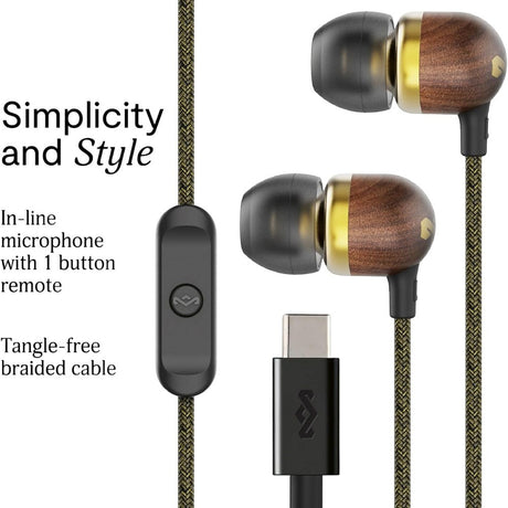 House of Marley Smile Jamaica USB-C In-Ear Hörlurar - Brass