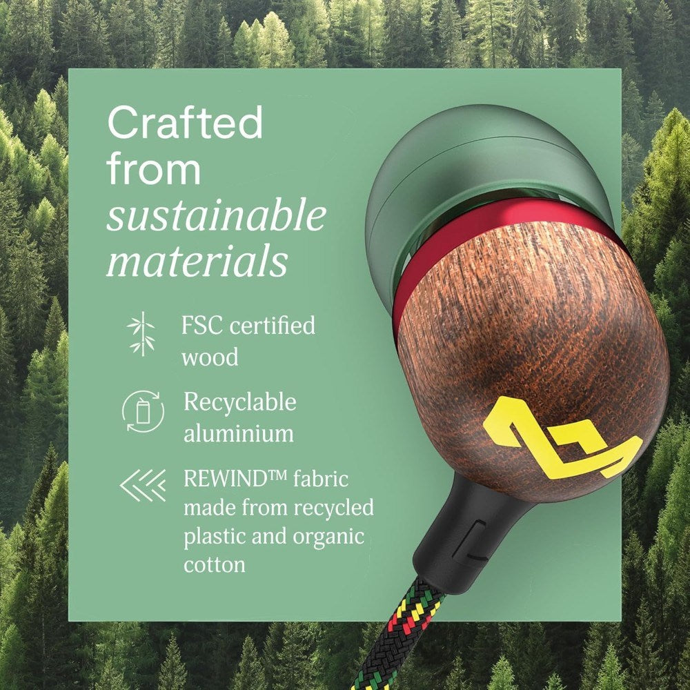 House of Marley Smile Jamaica USB-C In-Ear Hörlurar - Rasta