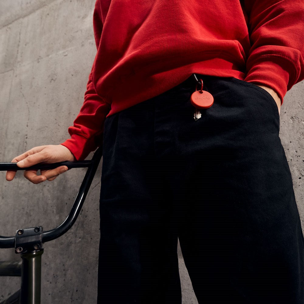 Chipolo POP Bluetooth GPS Tracker - Kompatibel med Apple Find My & Google's Find My Device - Röd