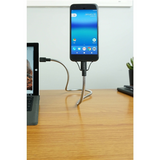 Fuse Chicken Fristående USB-C-Kabel med Hållarfunktion - inkl. 2 x Klämmor - 0,6m - Silver