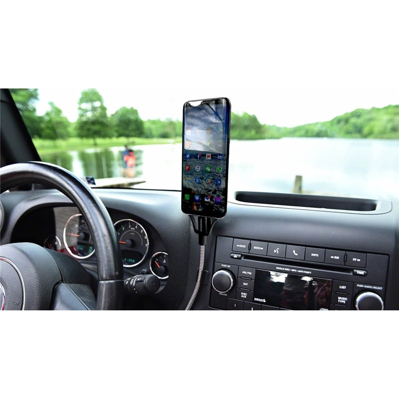 Fuse Chicken Fristående USB-C-Kabel med Hållarfunktion - inkl. 2 x Klämmor - 0,6m - Silver