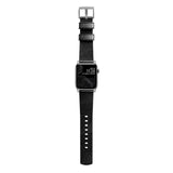 Nomad Apple Watch (42/44/SE/45/46/49mm) Modern Horween Band Rem - Black / Silver Hardware