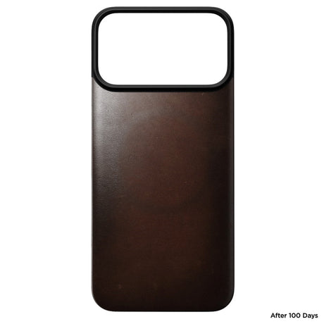 iPhone 18 Pro / 17 Pro Nomad Magnetic Horween Leather Back Case - MagSafe Kompatibel - Rustic Brown