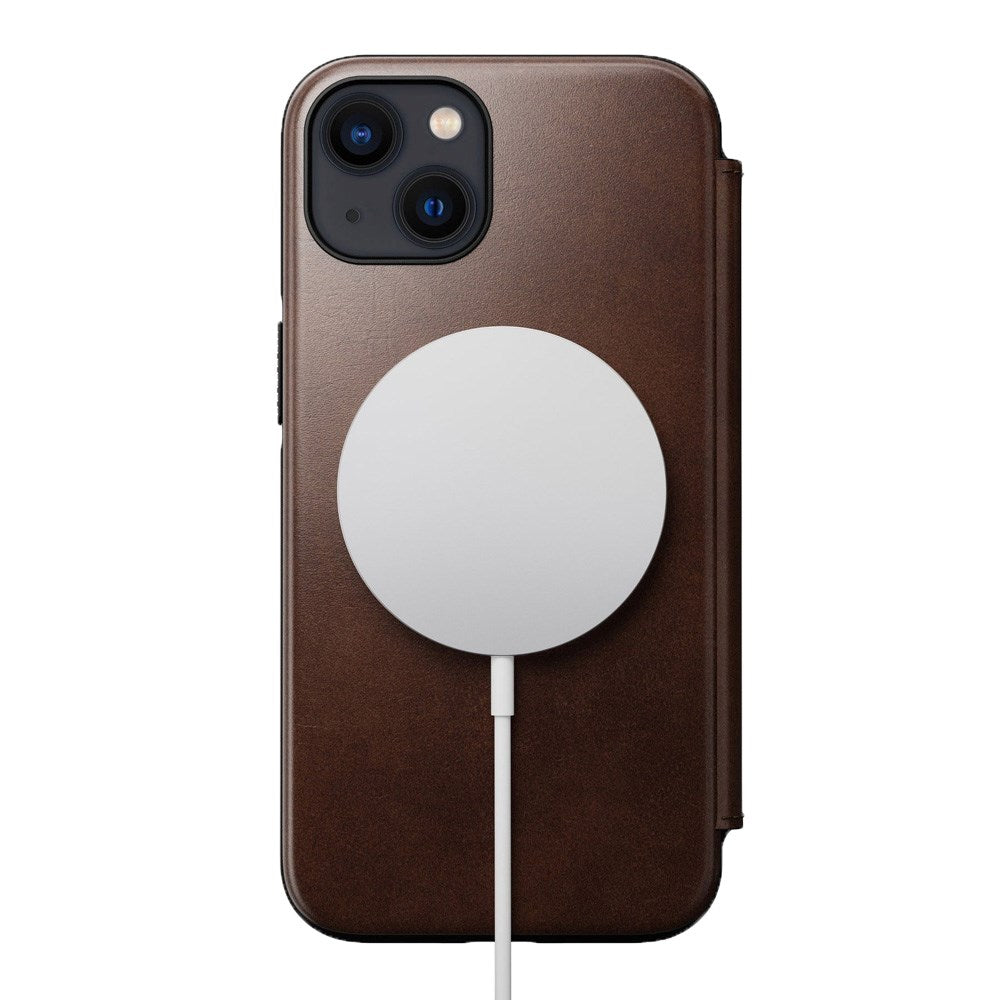 iPhone 13 Nomad Modern Horween Leather Folio Fodral - MagSafe Kompatibel - Brun