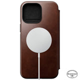 iPhone 14 Pro Max Nomad Modern Horween Leather Folio Fodral - MagSafe Kompatibel - Brun