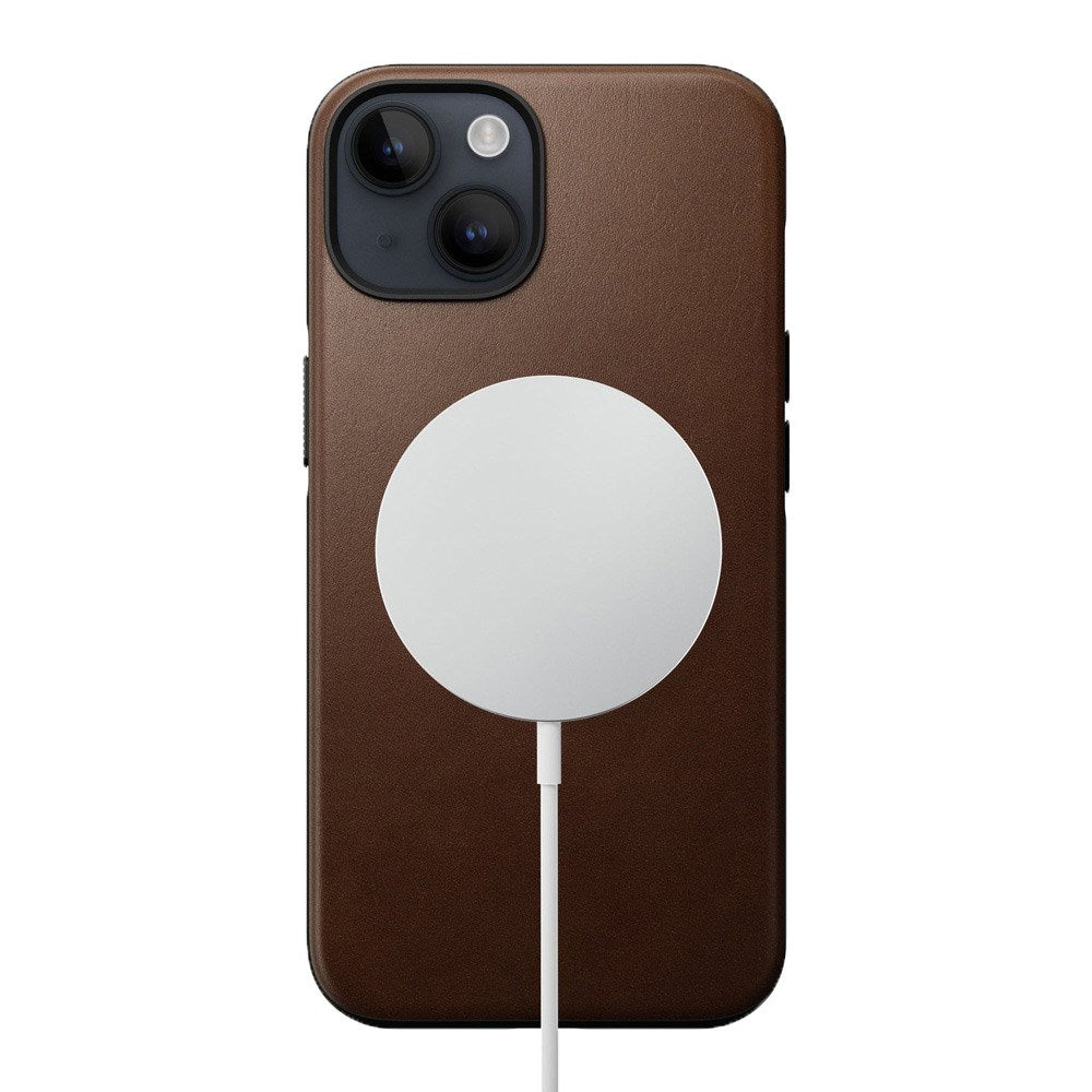 iPhone 14 Nomad Modern Leather Skal - MagSafe Kompatibel - Brun