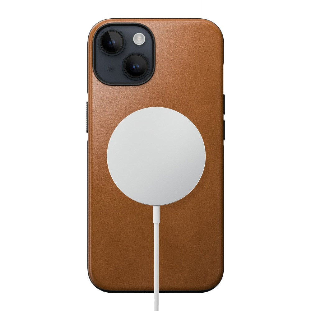 iPhone 14 Nomad Modern Leather Skal - MagSafe Kompatibel - Tan