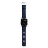 Nomad Apple Watch (42/44/SE/45/46/49mm) Rugged Band Rem - Atlantic Blue / Silver Hardware