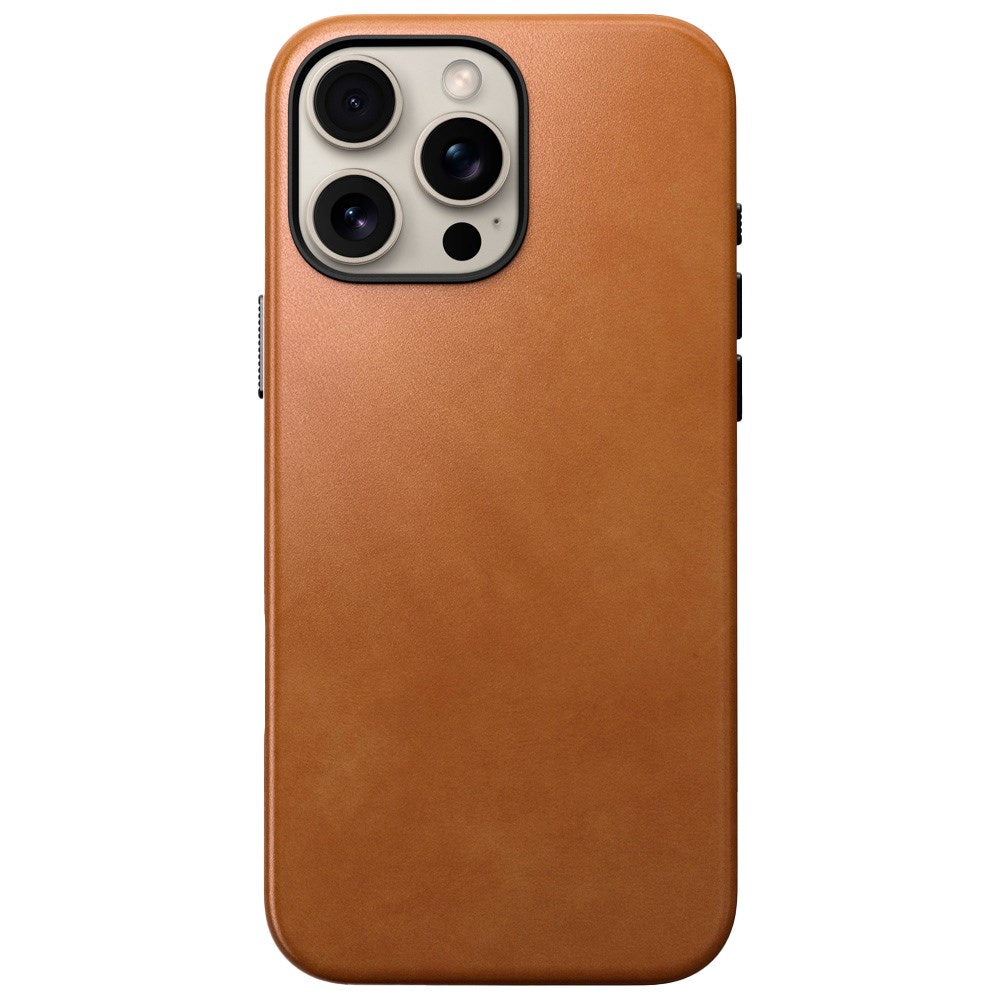 iPhone 16 Pro Nomad Traditional Leather Skal - MagSafe Kompatibel - Tan