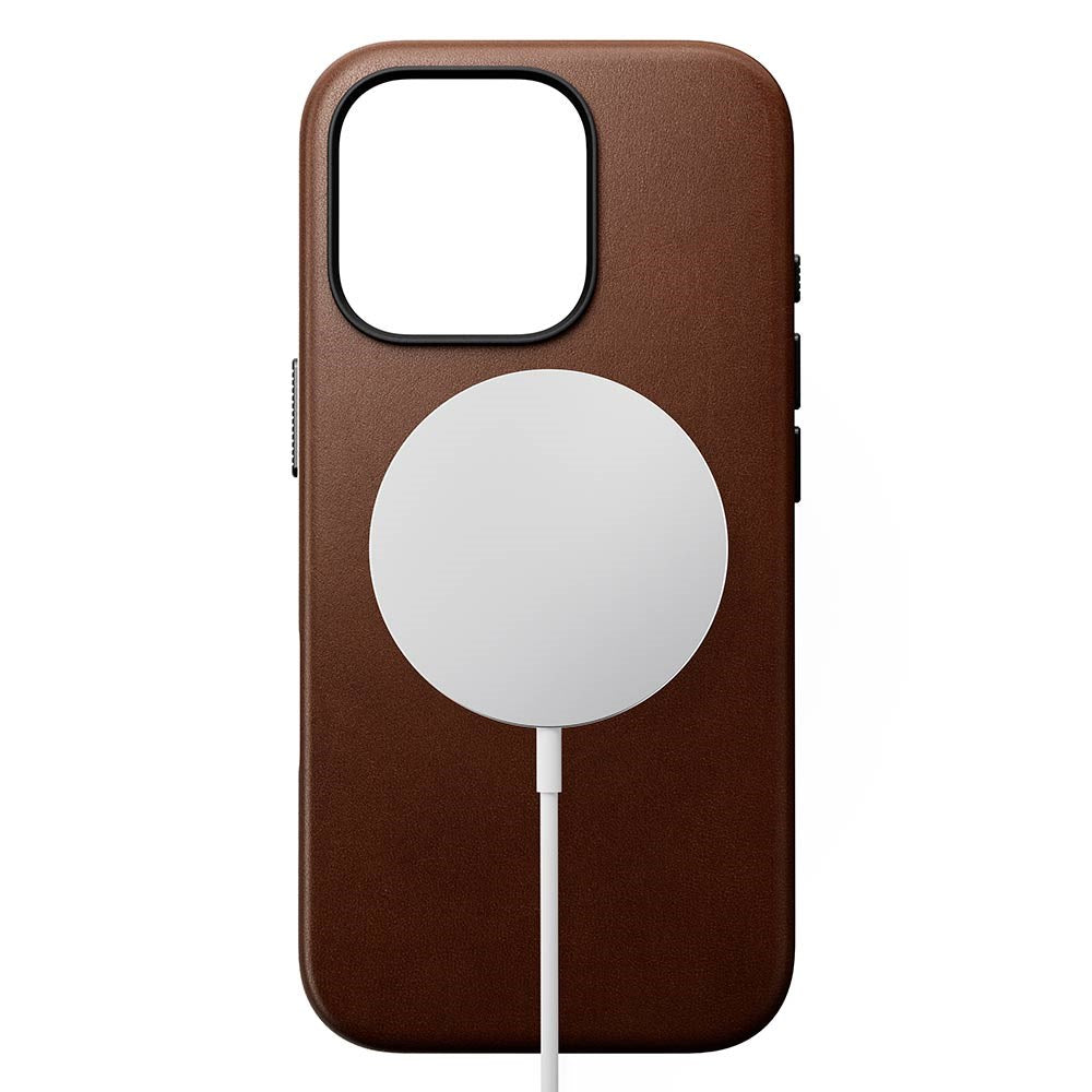 iPhone 16 Pro Nomad Traditional Leather Skal - MagSafe Kompatibel - Brun