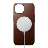 iPhone 15 Nomad Modern Leather Skal - MagSafe Kompatibel - Brun