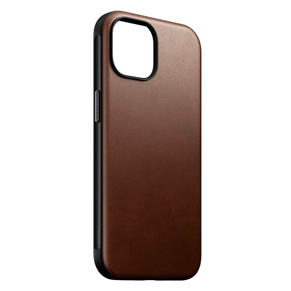 iPhone 15 Nomad Modern Leather Skal - MagSafe Kompatibel - Brun