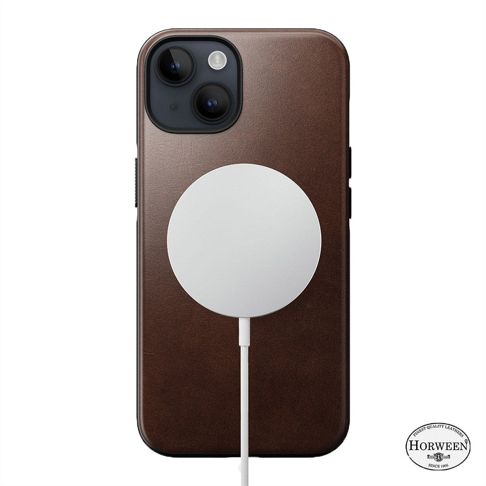 iPhone 15 Modern Nomad Horween Leather Skal - MagSafe Kompatibel - Brun