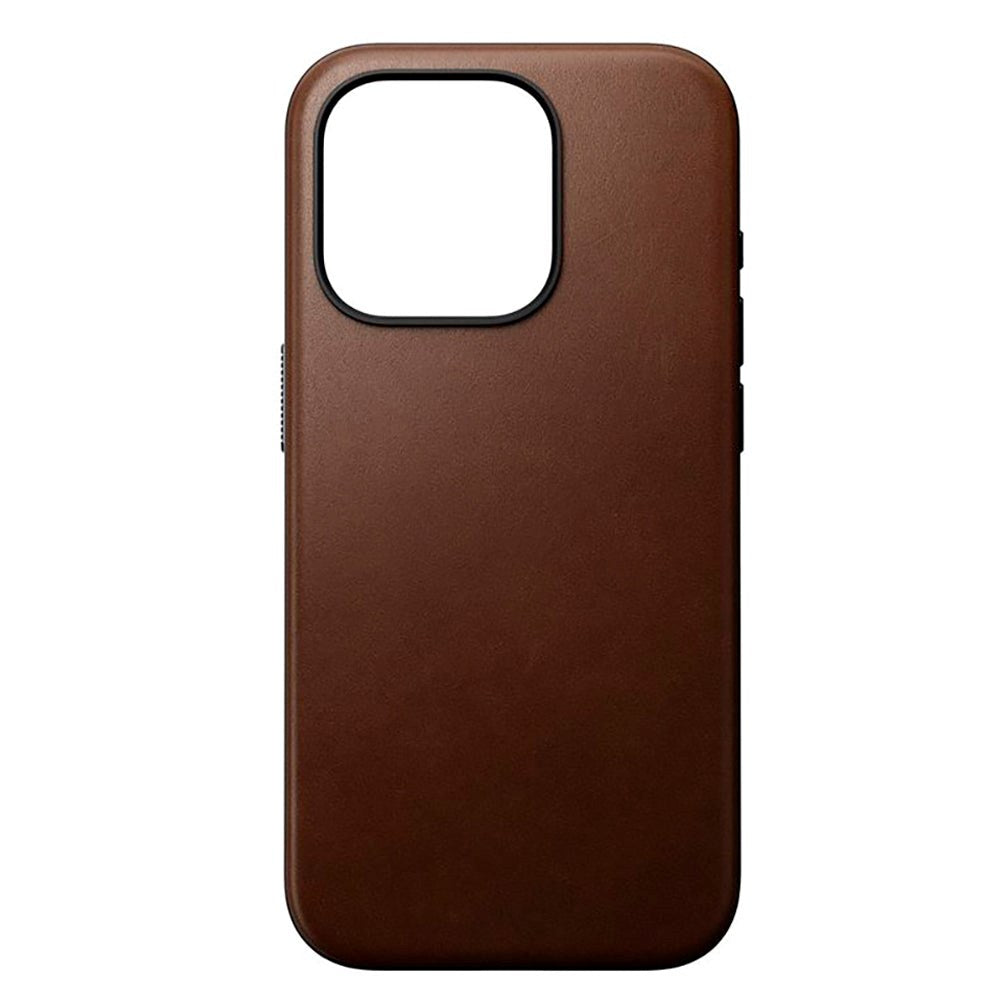 iPhone 15 Pro Nomad Modern Leather Skal - MagSafe Kompatibel - Brun