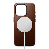 iPhone 15 Pro Nomad Modern Leather Skal - MagSafe Kompatibel - Brun