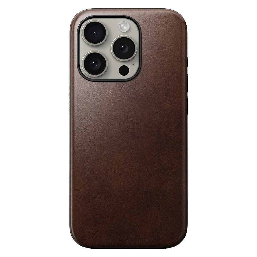 iPhone 15 Pro Modern Nomad Horween Leather Skal - MagSafe Kompatibel - Brun