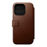 iPhone 15 Pro Nomad Modern Leather Folio Fodral - MagSafe Kompatibel - Brun