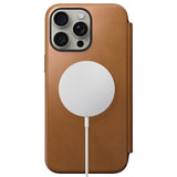 iPhone 15 Pro Max Nomad Modern Leather Folio Fodral - MagSafe Kompatibel - Tan