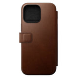 iPhone 16 Pro Max Nomad Modern Leather Folio Fodral - MagSafe Kompatibel - Brun