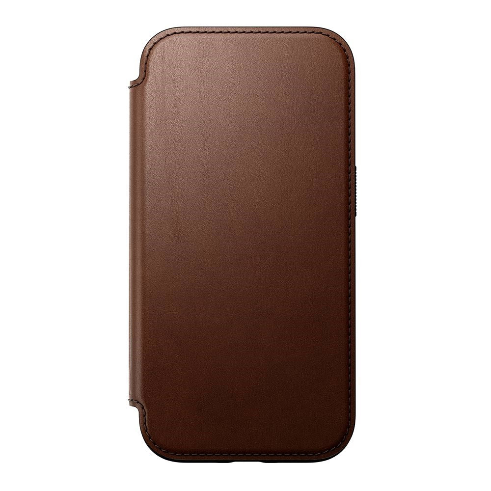 iPhone 16 Nomad Modern Leather Folio Fodral - MagSafe Kompatibel - Brun