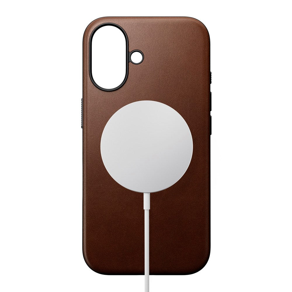 iPhone 16 Nomad Modern Leather Skal - MagSafe Kompatibel - Brun