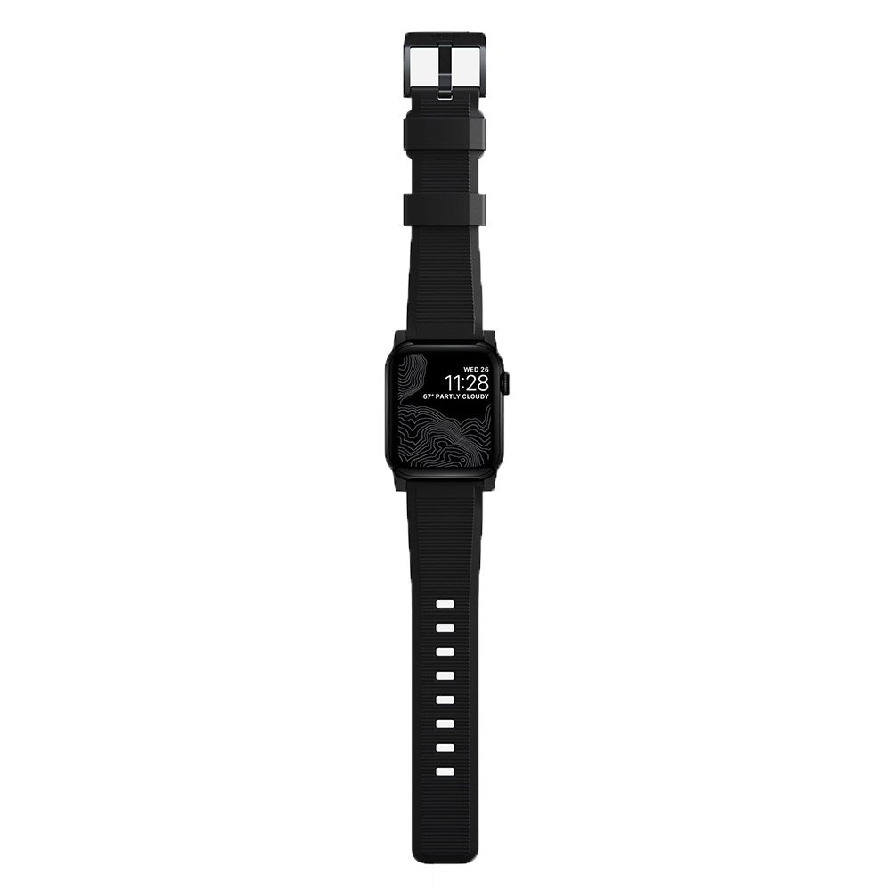 Nomad Apple Watch (42/44/SE/45/46/49mm) Rugged Band Rem - Black / Black Hardware