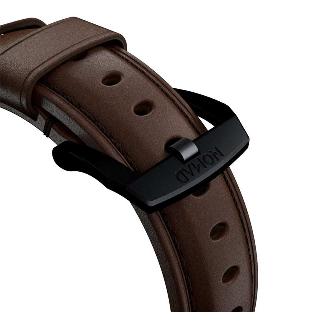 Nomad Apple Watch (42/44/SE/45/46/49mm) Traditional Horween Band Rem - Rustic Brown / Black Hardware