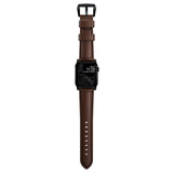 Nomad Apple Watch (42/44/SE/45/46/49mm) Traditional Horween Band Rem - Rustic Brown / Black Hardware