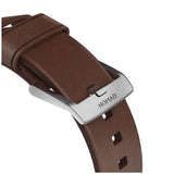 Nomad Apple Watch (42/44/SE/45/46/49mm) Modern Horween Band Rem - Rustic Brown / Silver Hardware