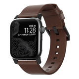 Nomad Apple Watch (38/40/SE/41/42mm) Modern Horween Band Rem - Rustic Brown / Black Hardware