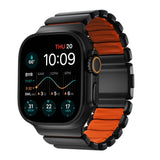 Apple Watch (42 / 44 / SE / 45 / 46 / 49mm) Nomad Stratos Band - Black Titanium - Ultra Orange