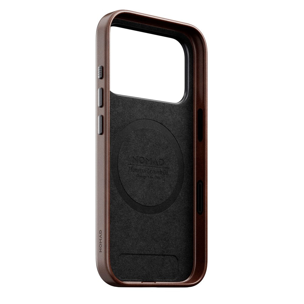Nomad iPhone 17 Pro Traditional Horween Leather Case - MagSafe Kompatibel - Rustic Brown