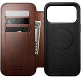 Nomad iPhone 17 Pro Max Modern Horween Leather Folio Case - MagSafe Kompatibel - Rustic Brown